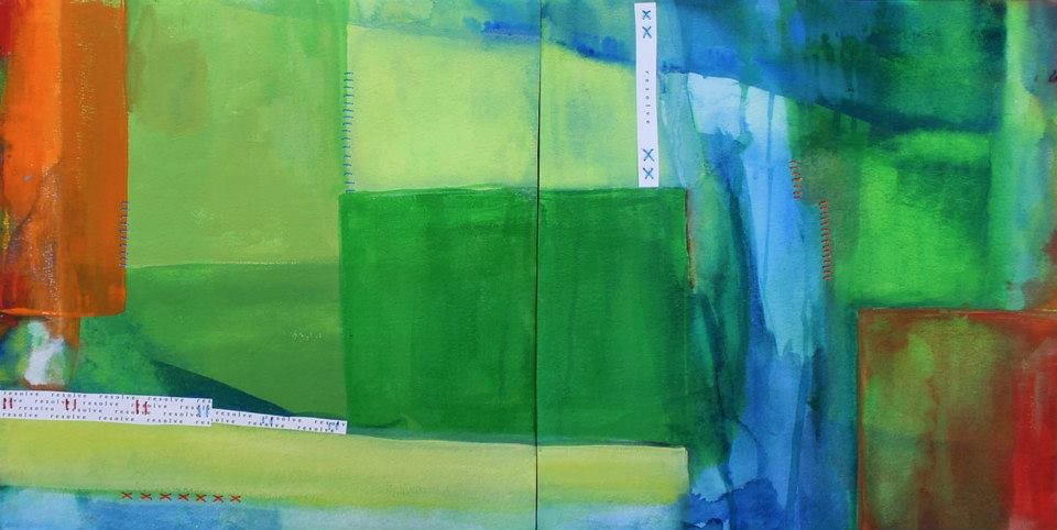 Resolve, 30"x15", watercolor and mixed media on paper