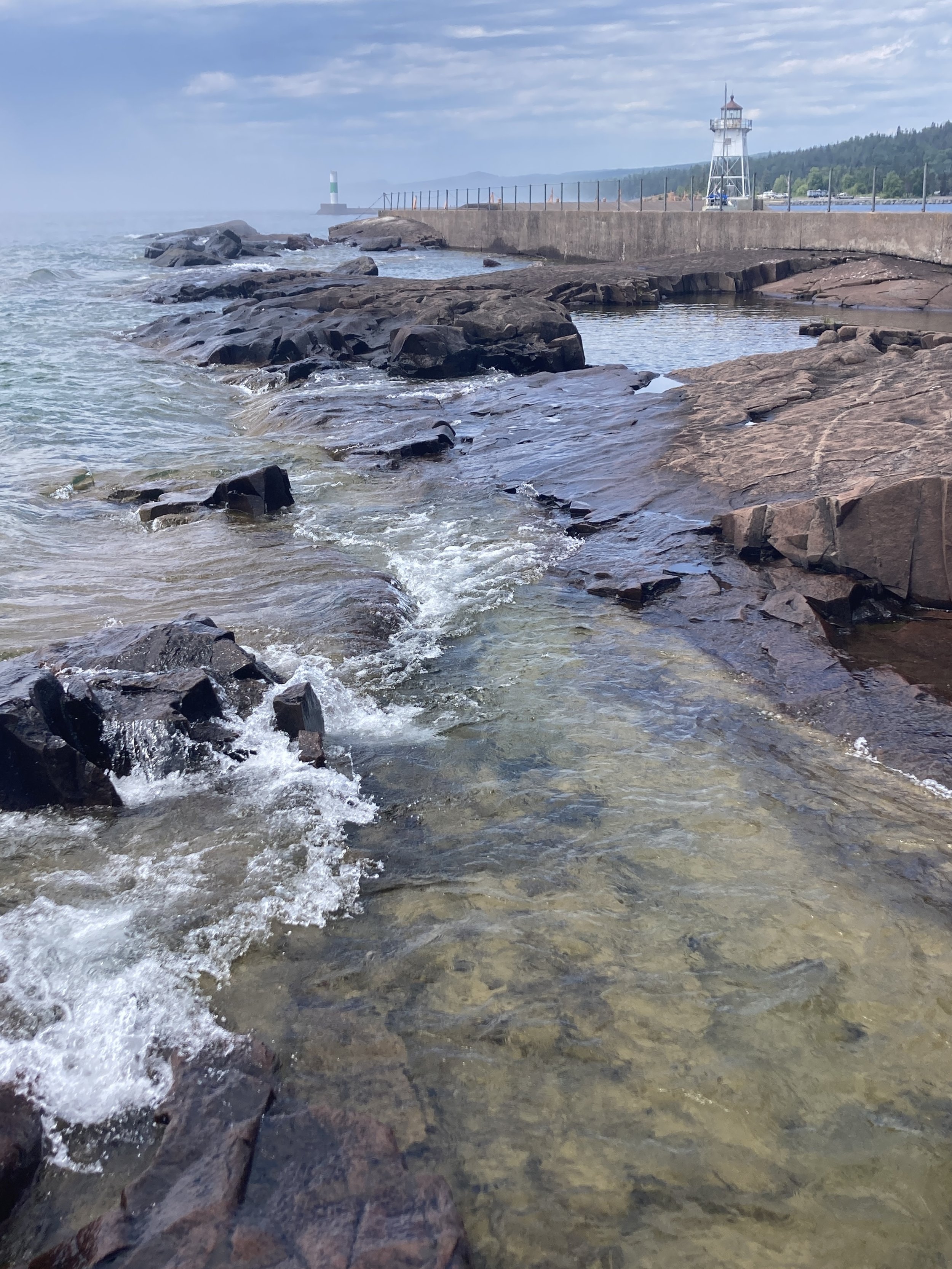 Lake Superior and Gichi-biitoobiig (Grand Marais) lighthouses, Minnesota