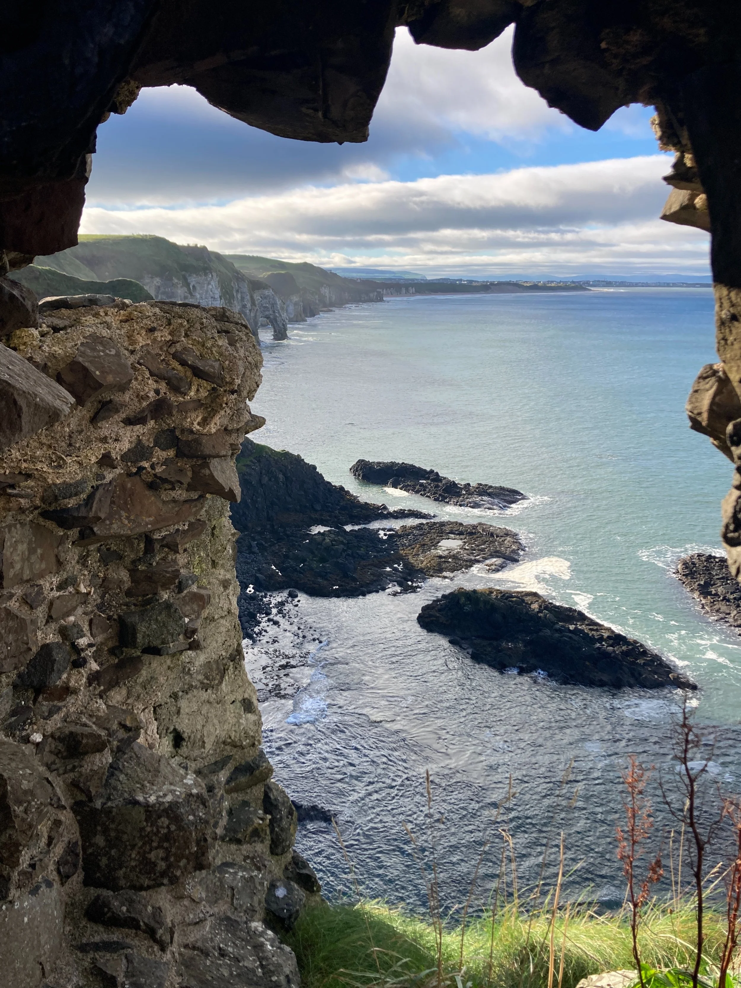 antrim coast from dunluce castle, northern ireland