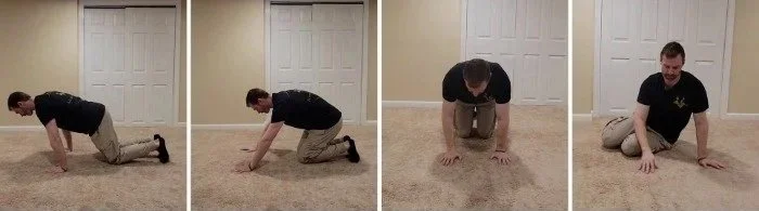 Dr. Brent Pritt demonstrating arm use on ground