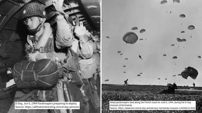 images of WWII paratroopers on D-Day