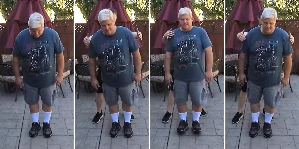 demonstration of base of support leans 350 degrees