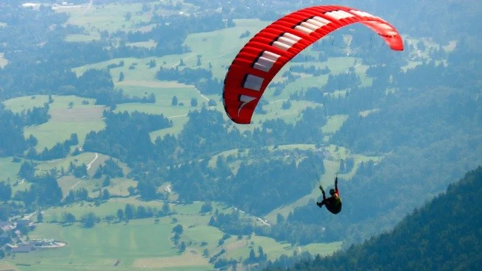 skydiver sailing in the air