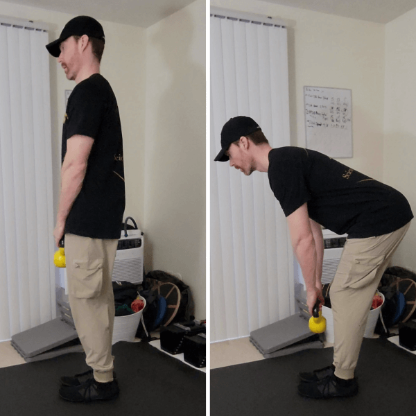 man performing romanian deadlift