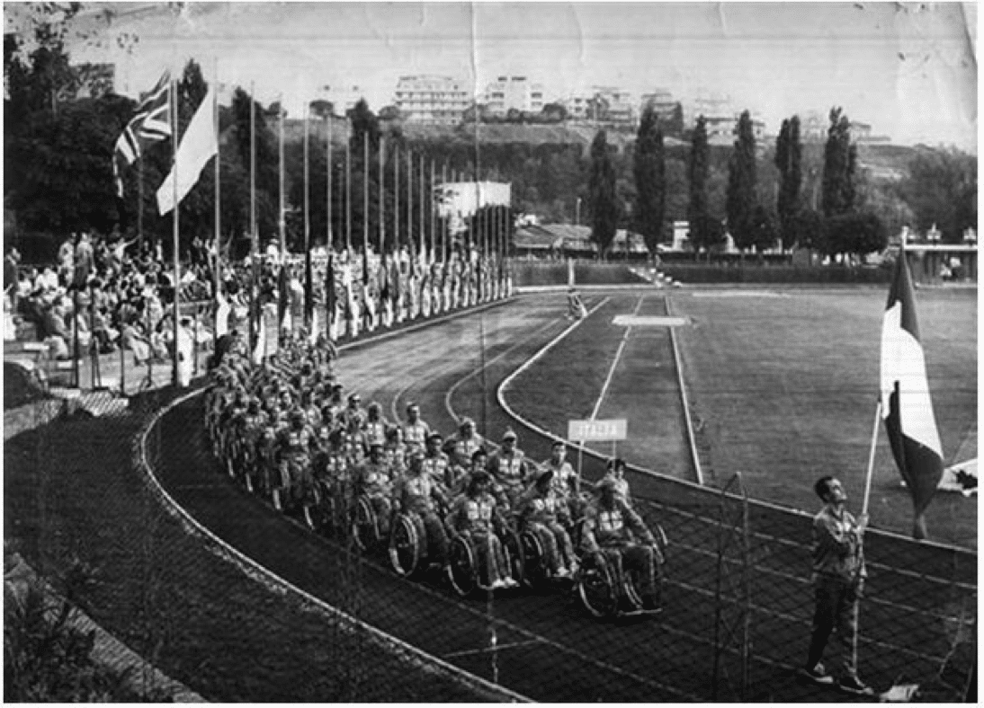 Image of Italian team during the first paralympic games 1960 rome