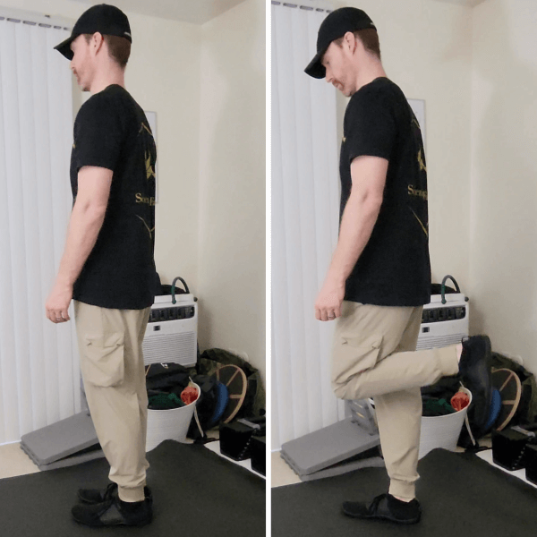 man flexing leg upwards, hamstring curl