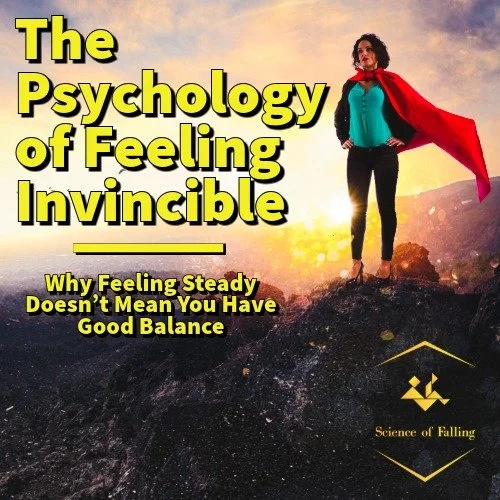 image of women with a cape and the words "why feelign steady doesnt mean you have good balance"