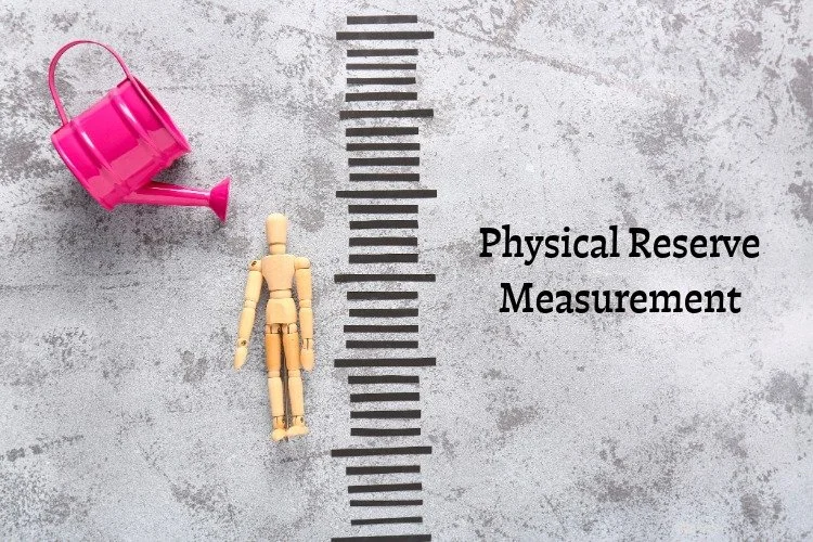 physical reserve measuring stick with mannequin