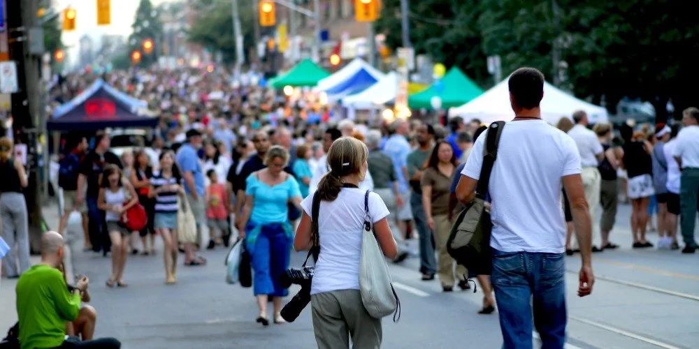 crowded street scene