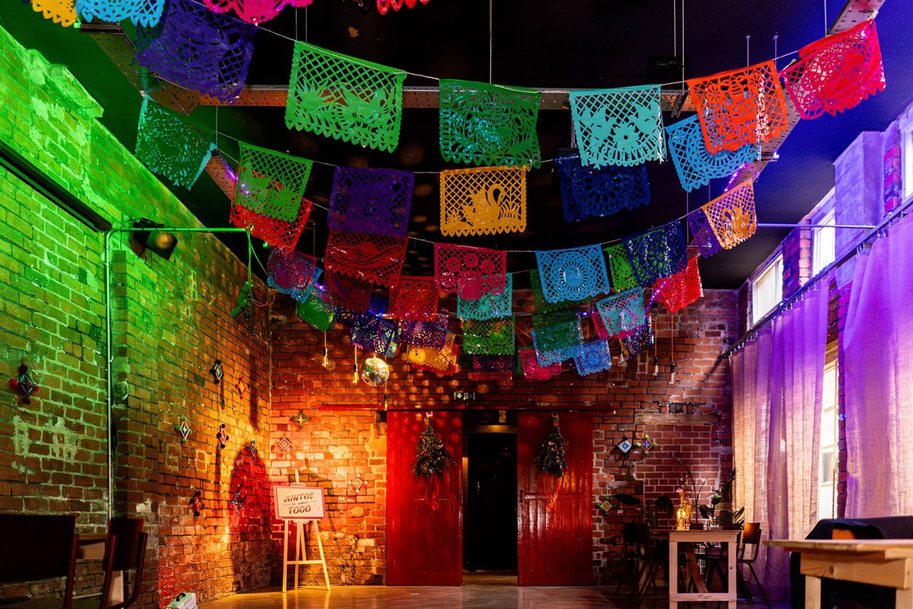 Colourful, vibrant and fun wedding decor at 99 Mary Street in Sheffield