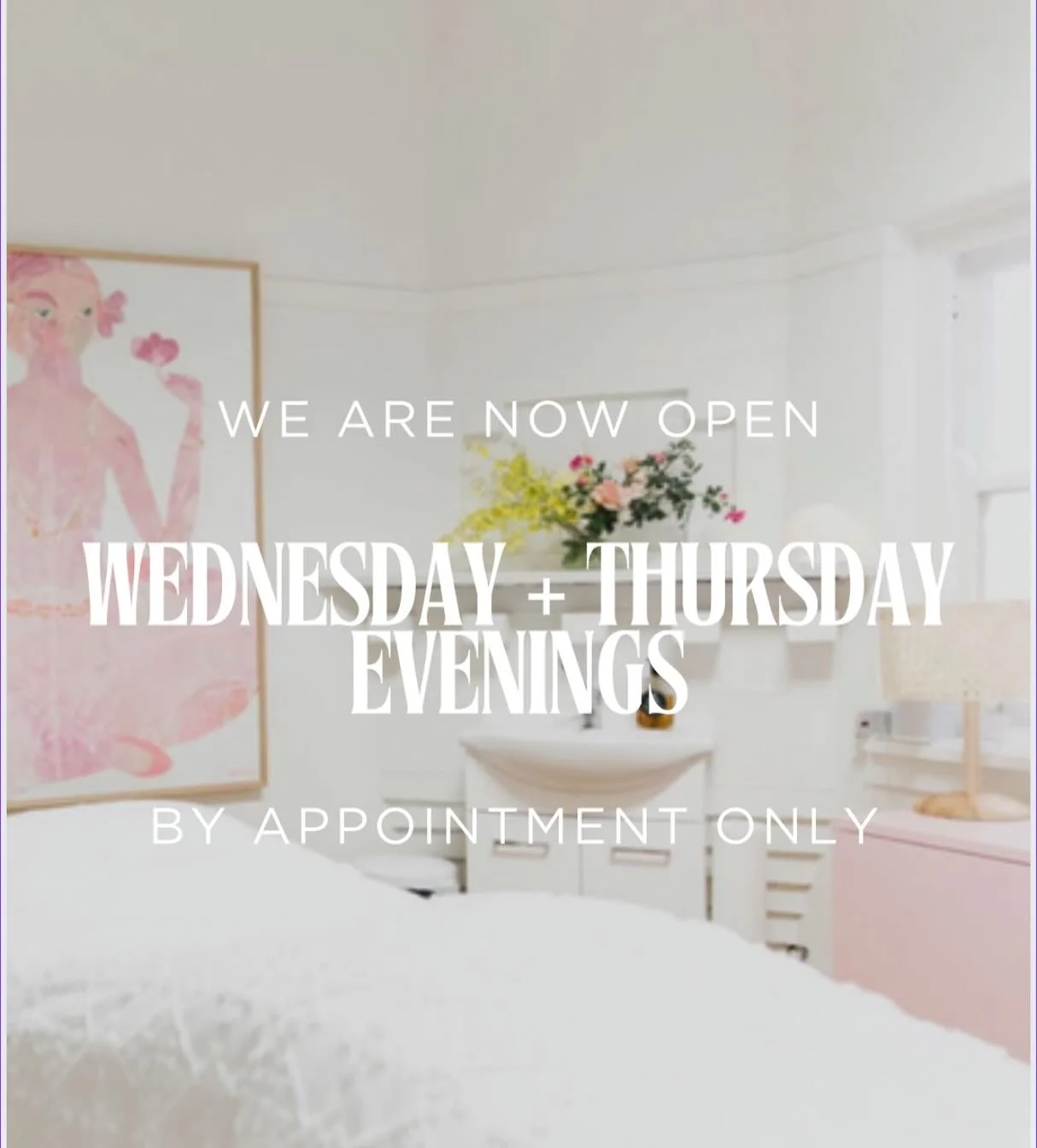 We are now open Wednesday till 7pm Thursday till 8. 
By Appointment Only 🤩

Booking Link In Bio