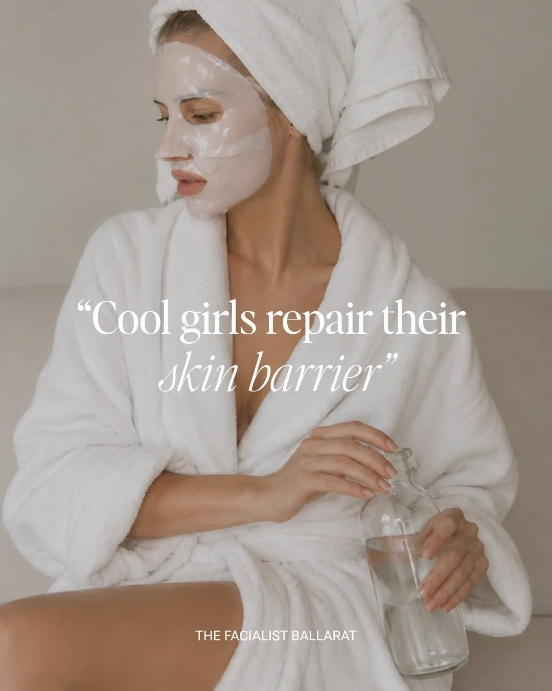 THE BARRIER REPAIR FACIAL 🩵
Following the principals of corneotherapy

REPAIR, REPLENISH + REGENERATE 

Designed to restore calm, strengthen the skin barrier, and reduce redness and sensitivity, this nurturing treatment is ideal for compromised or r