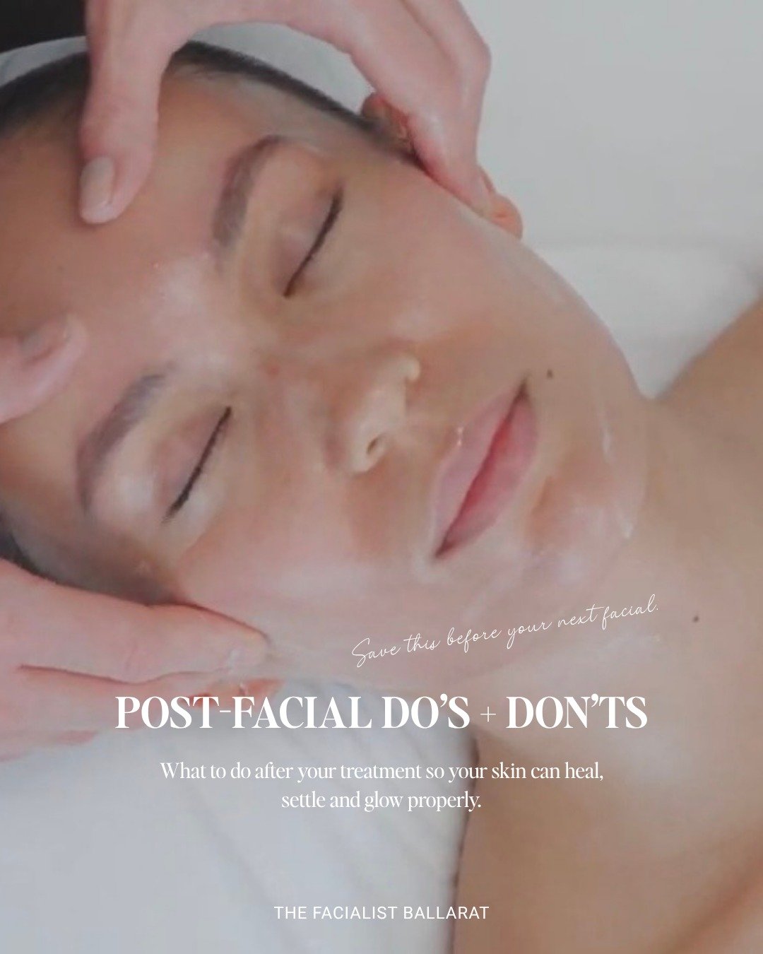 What to do after your facial treatments so your skin can heal, settle and glow!

Booking Link In Bio 💛