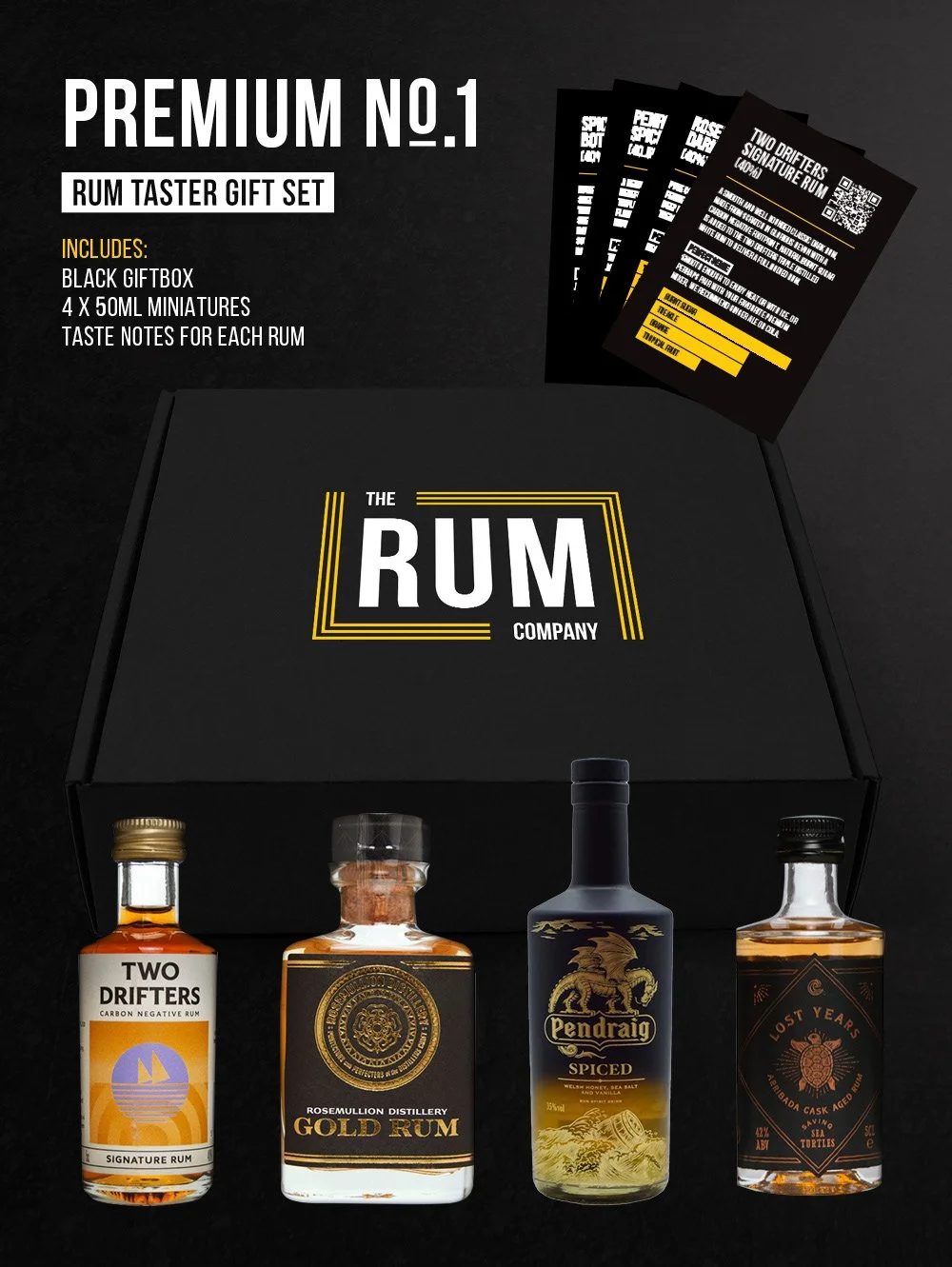 Premium #1 Rum Taster Set Gift Box (4x50ml) - The Rum Company - British Rum | Subscription | Gifts