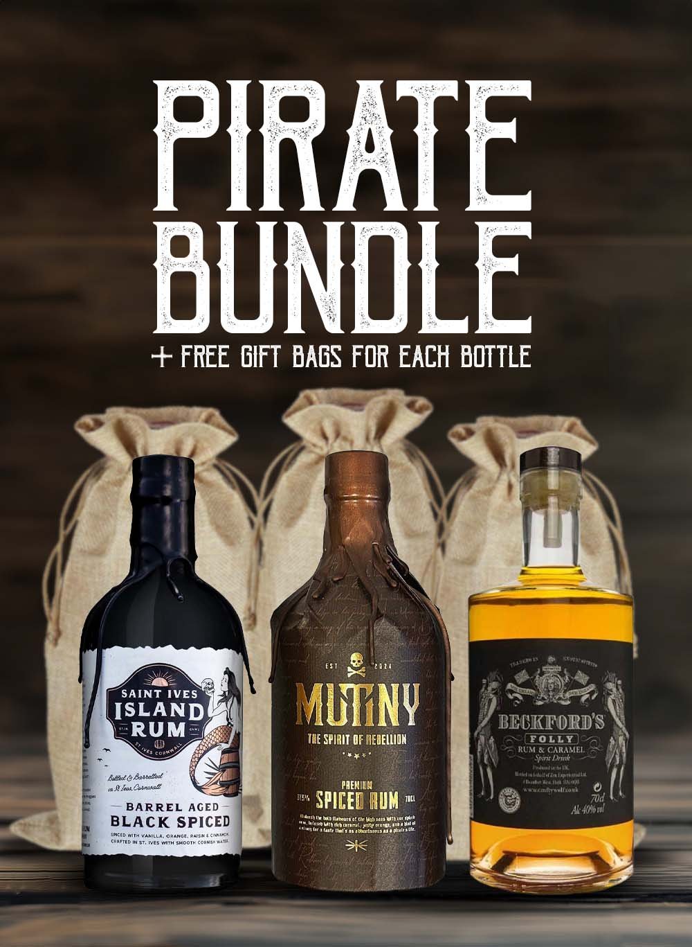 Pirate Rum Bundle & 3 Free Gift Bags - The Rum Company - British Rum | Subscription | Gifts