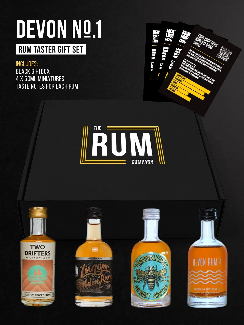 Devon #1 Rum Taster Set Gift Box (4x50ml) - The Rum Company - British Rum | Subscription | Gifts