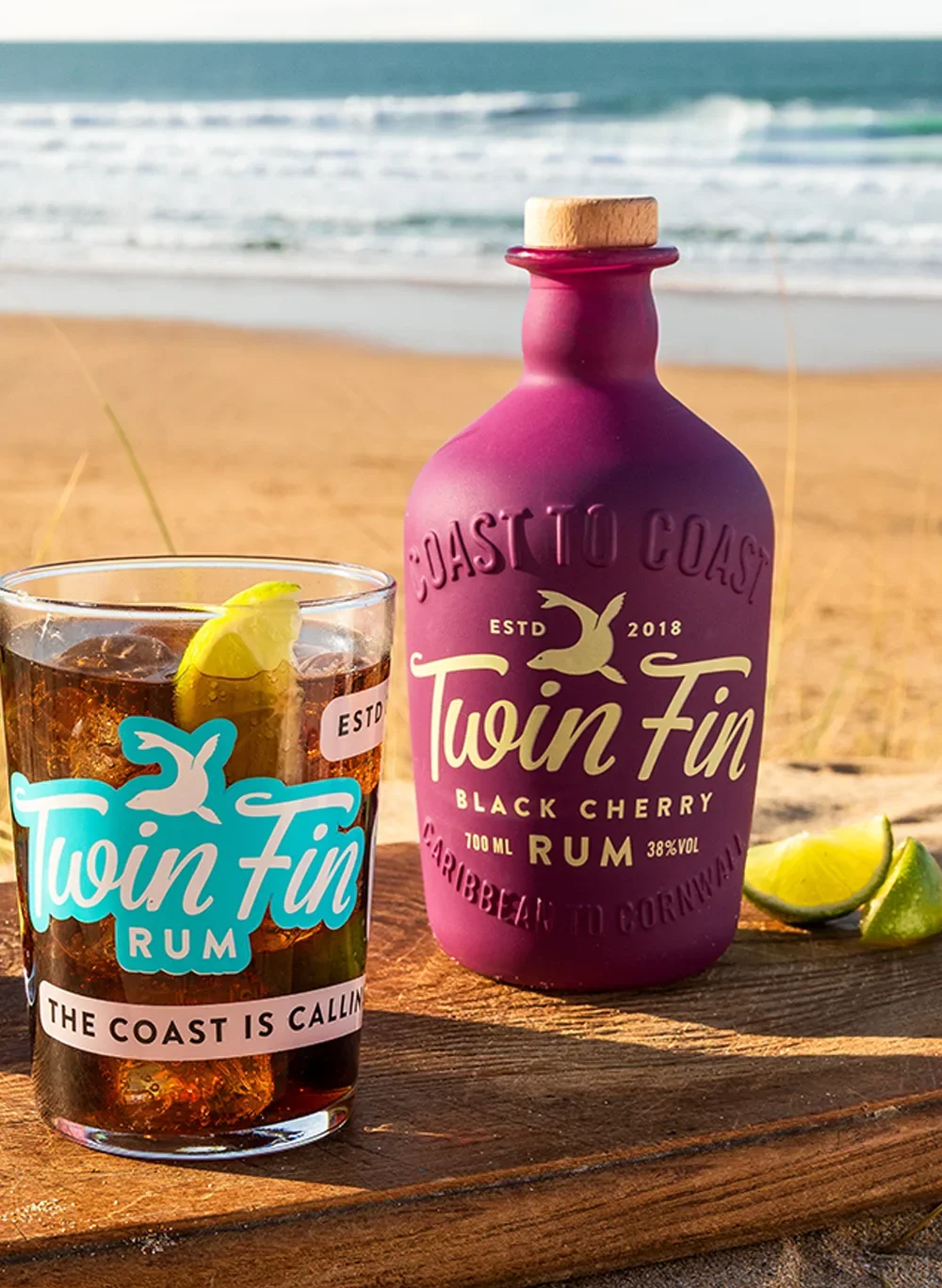 Twin Fin Black Cherry Rum (70cl, 38%)-The-Rum-Company.webp