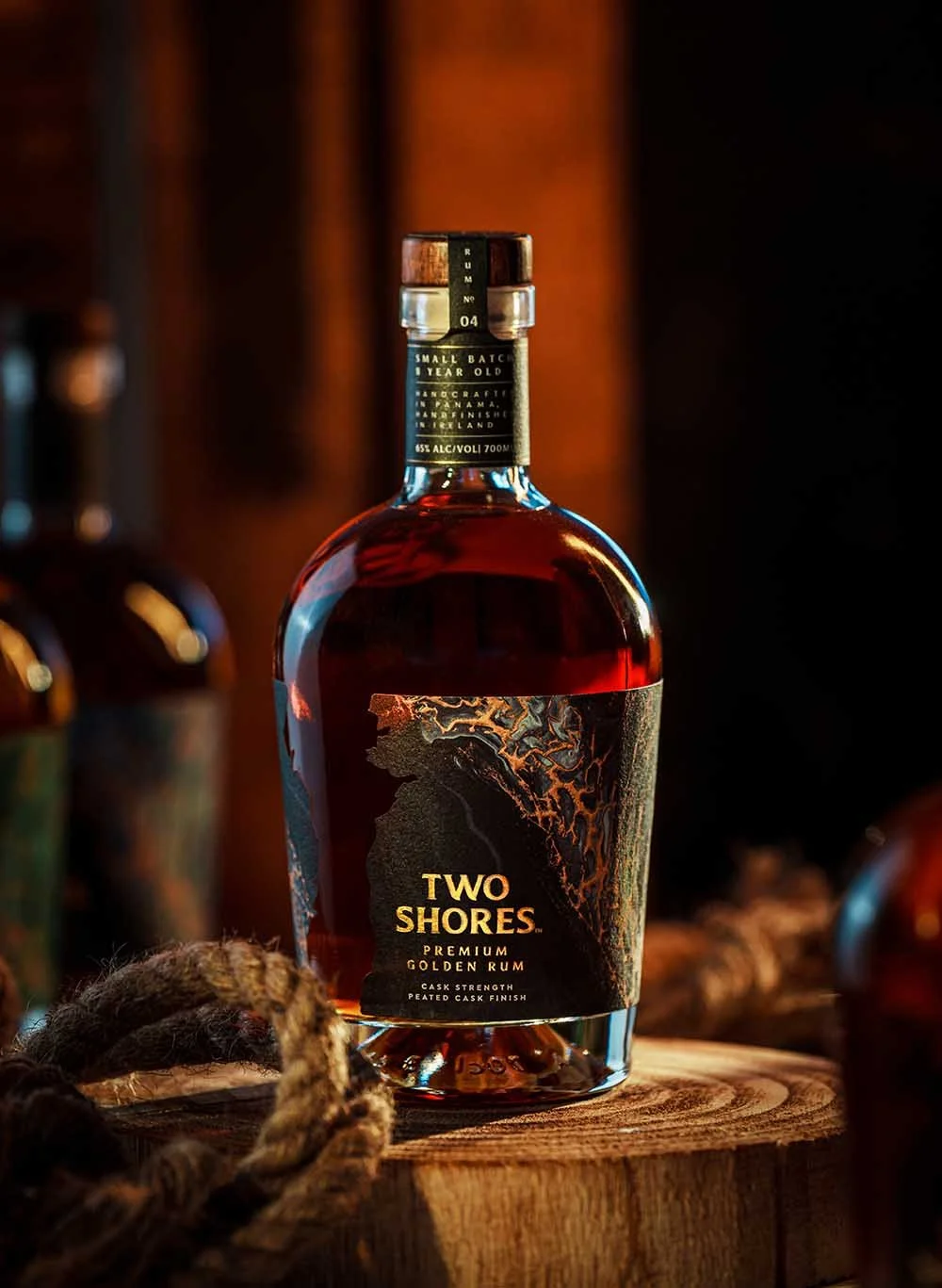 Two Shores Cask Strength Peated Cask Finish Rum (70cl, 65%) - The Rum Company - British Rum | Subscription | Gifts