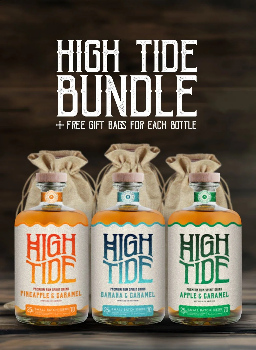 High Tide Rum Bundle & 3 Free Gift Bags