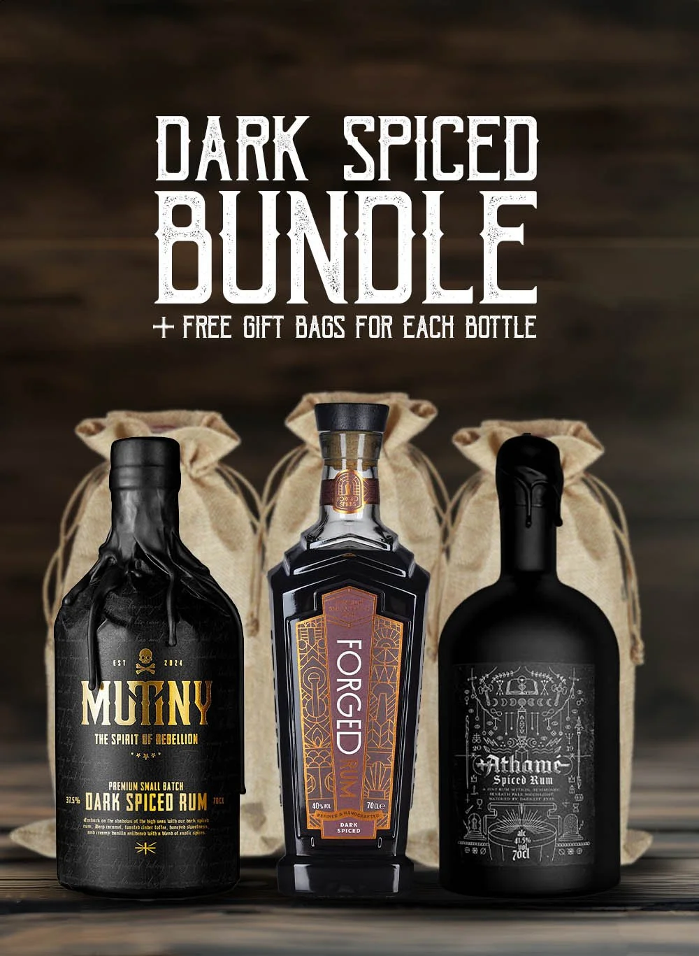 Dark Spiced Rum Bundle & 3 Free Gift Bags
