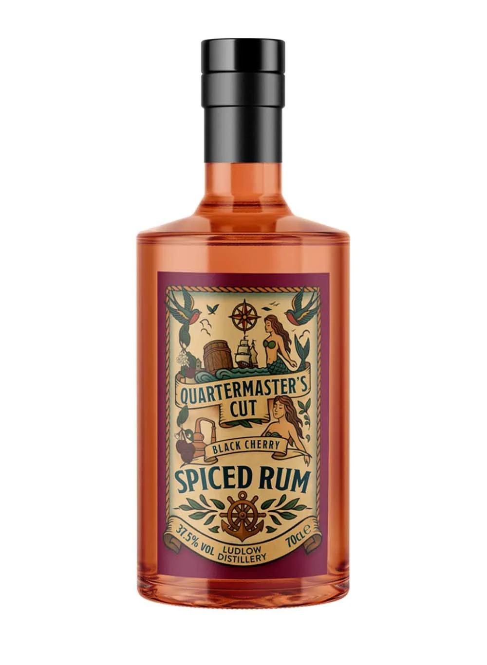 Quartermaster’s Cut – Black Cherry Rum (70cl, 37.5%) - The Rum Company - British Rum | Subscription | Gifts