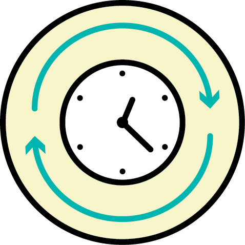 clock with arrows circling around