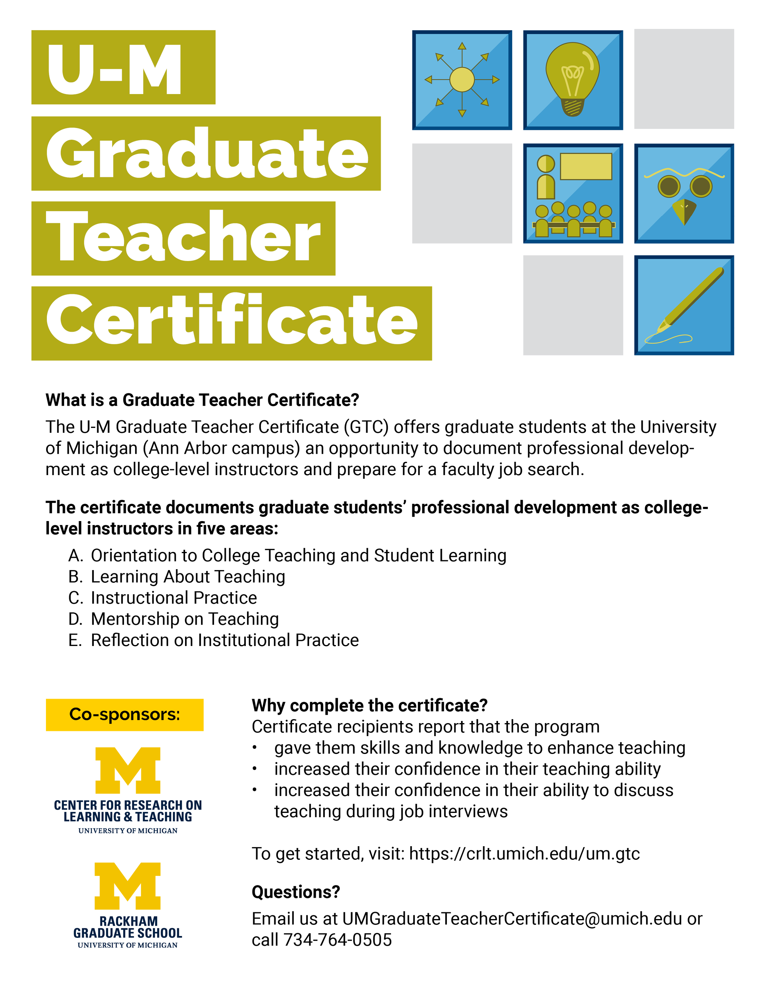 Graduate Teacher Certificate print flyer