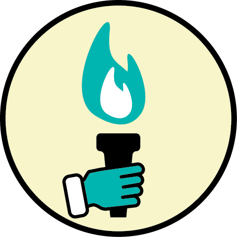 hand holding a torch