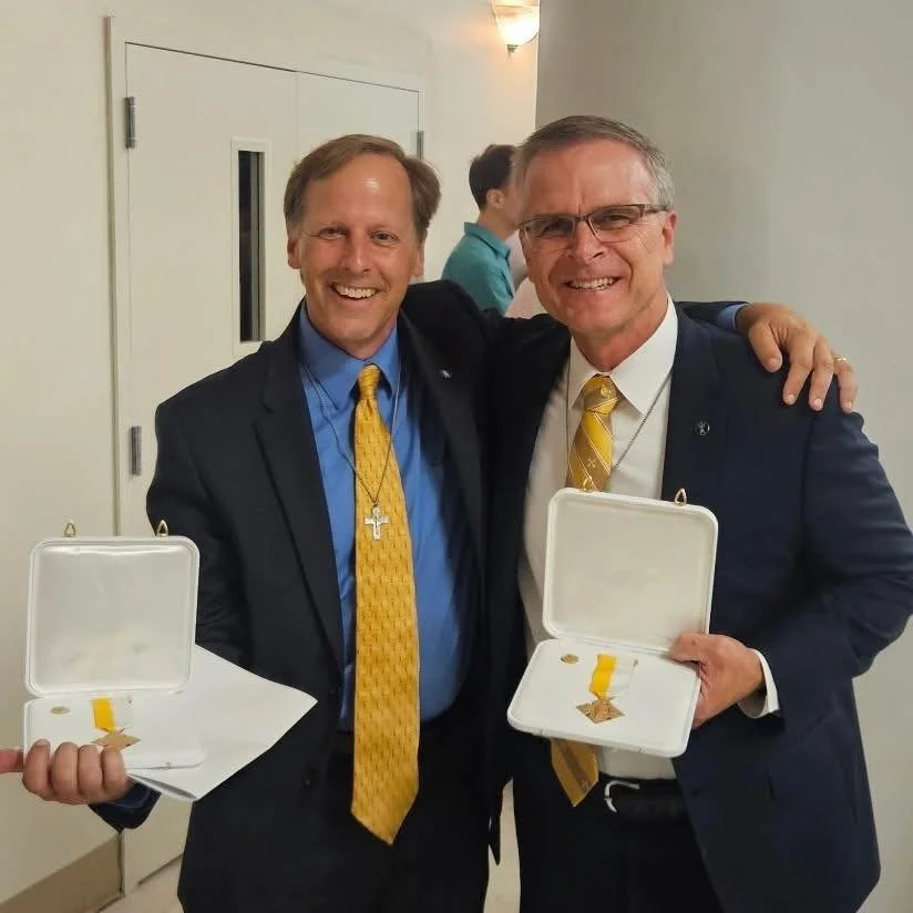 Full members Kevin Bohli and Rob Tessier &mdash; along with 48 others from arlingtonchurch &mdash; received the Benerementi Medal from Pope Leo XIV last night at a special Mass with Bishop Burbidge. Their commitment and dedication to the church and t