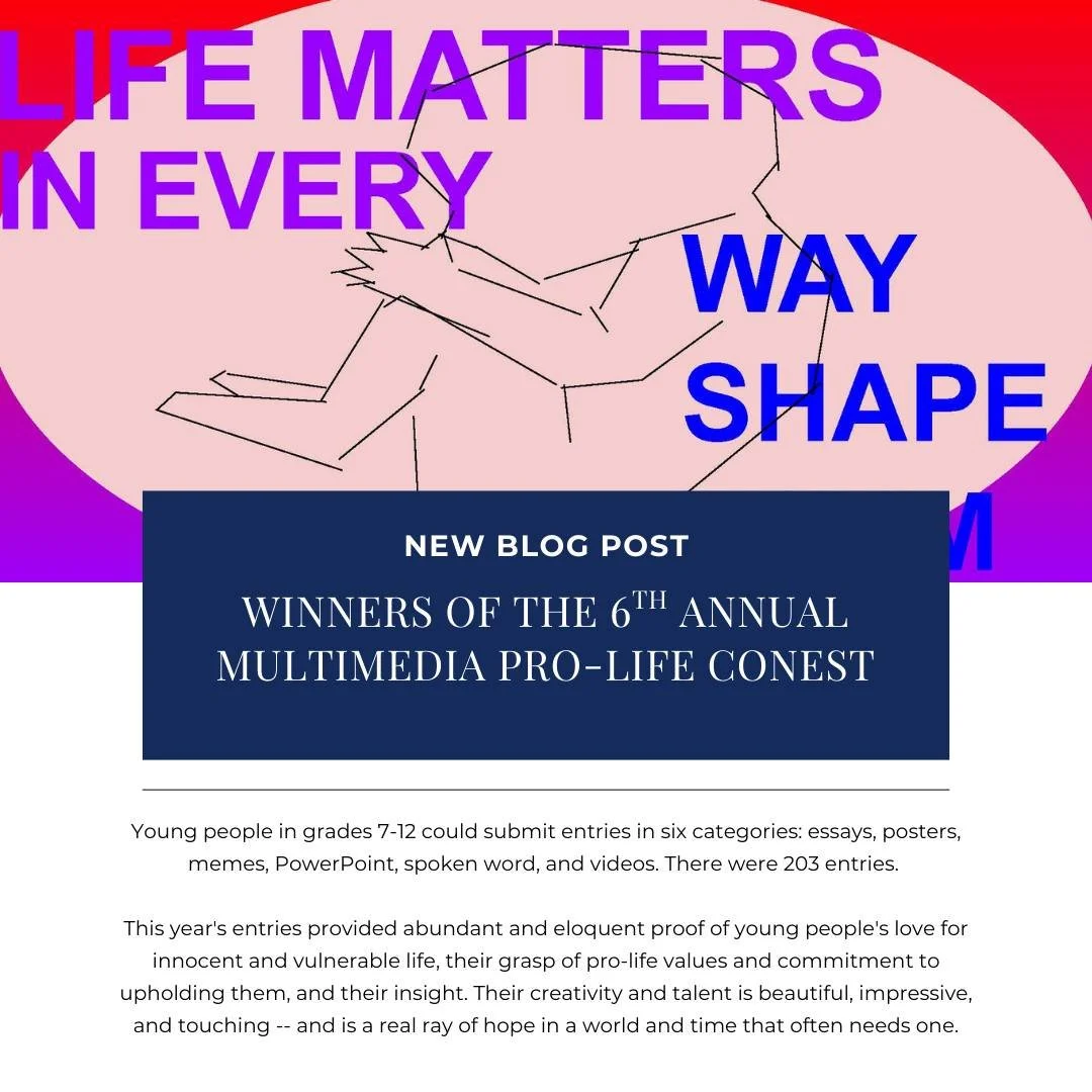 We are proud to announce the winners of the 6th Annual Multimedia Pro-Life Contest!

Winning entries: https://youthapostles.org/blog/6thannualprolifecontest

@paulvicatholic 
@allsaintsvaschool 
@hssflames 
@oloh_crusaders