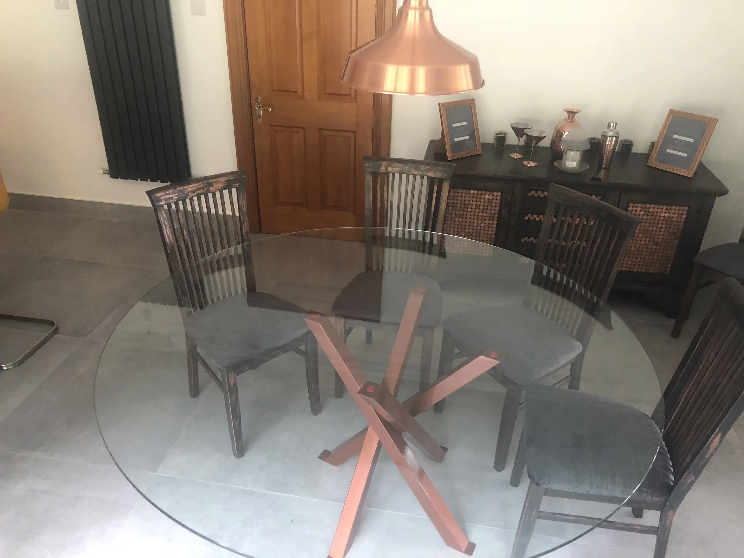 Bespoke glass table top 