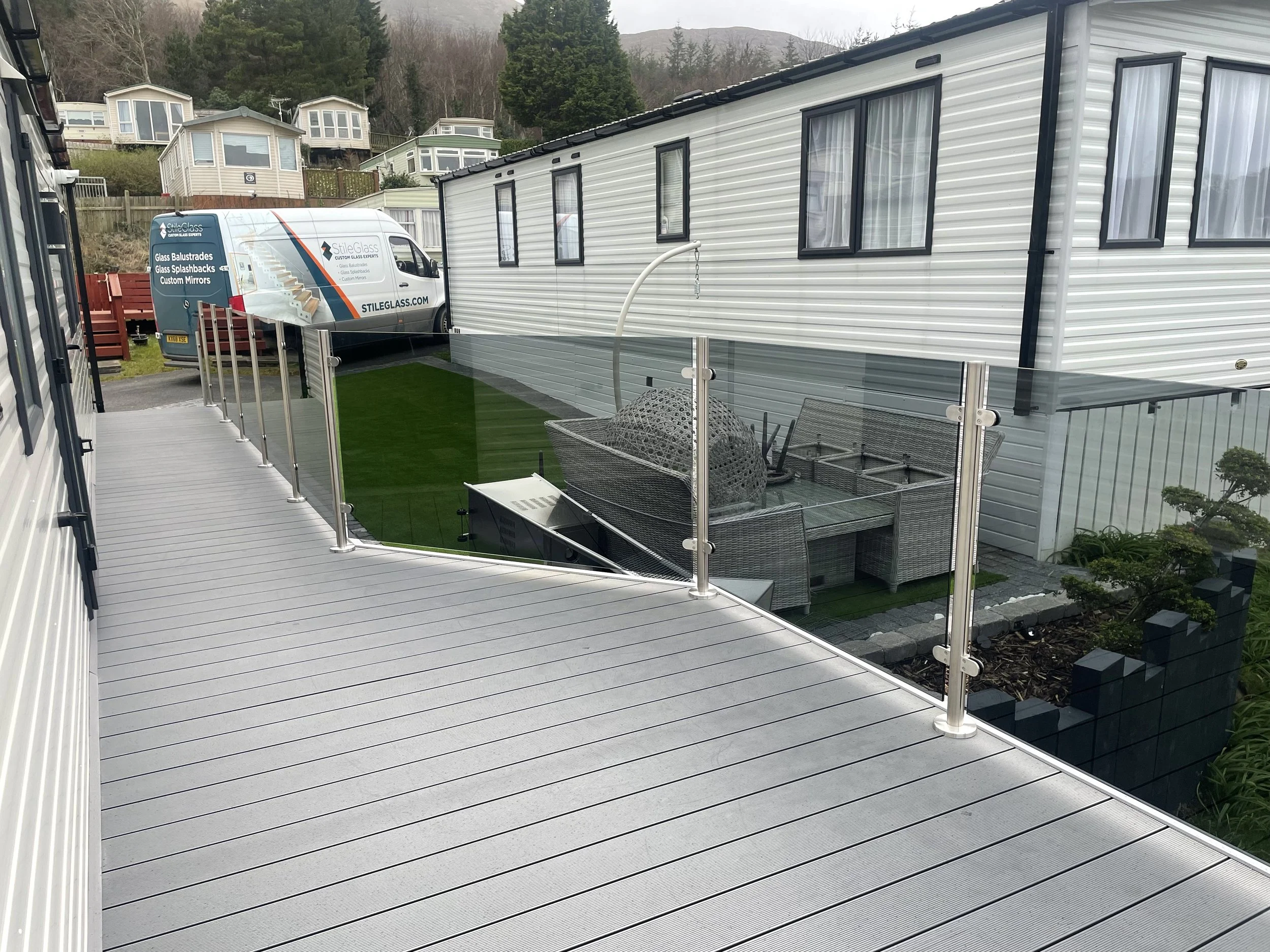 Caravan and Holiday Home Glass  Balustrades Northern Ireland 