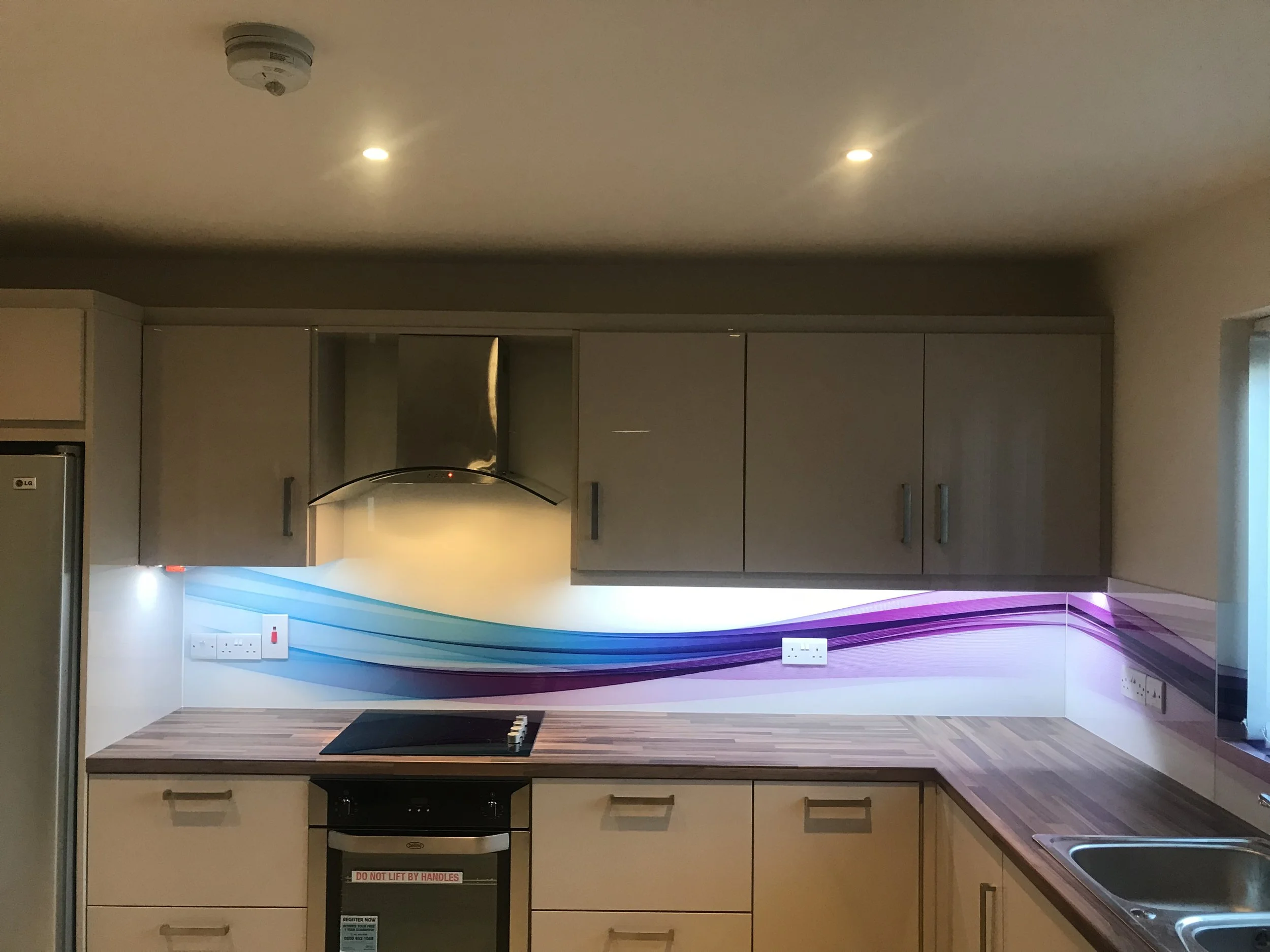 Colour Glass splashback  Northern Ireland 