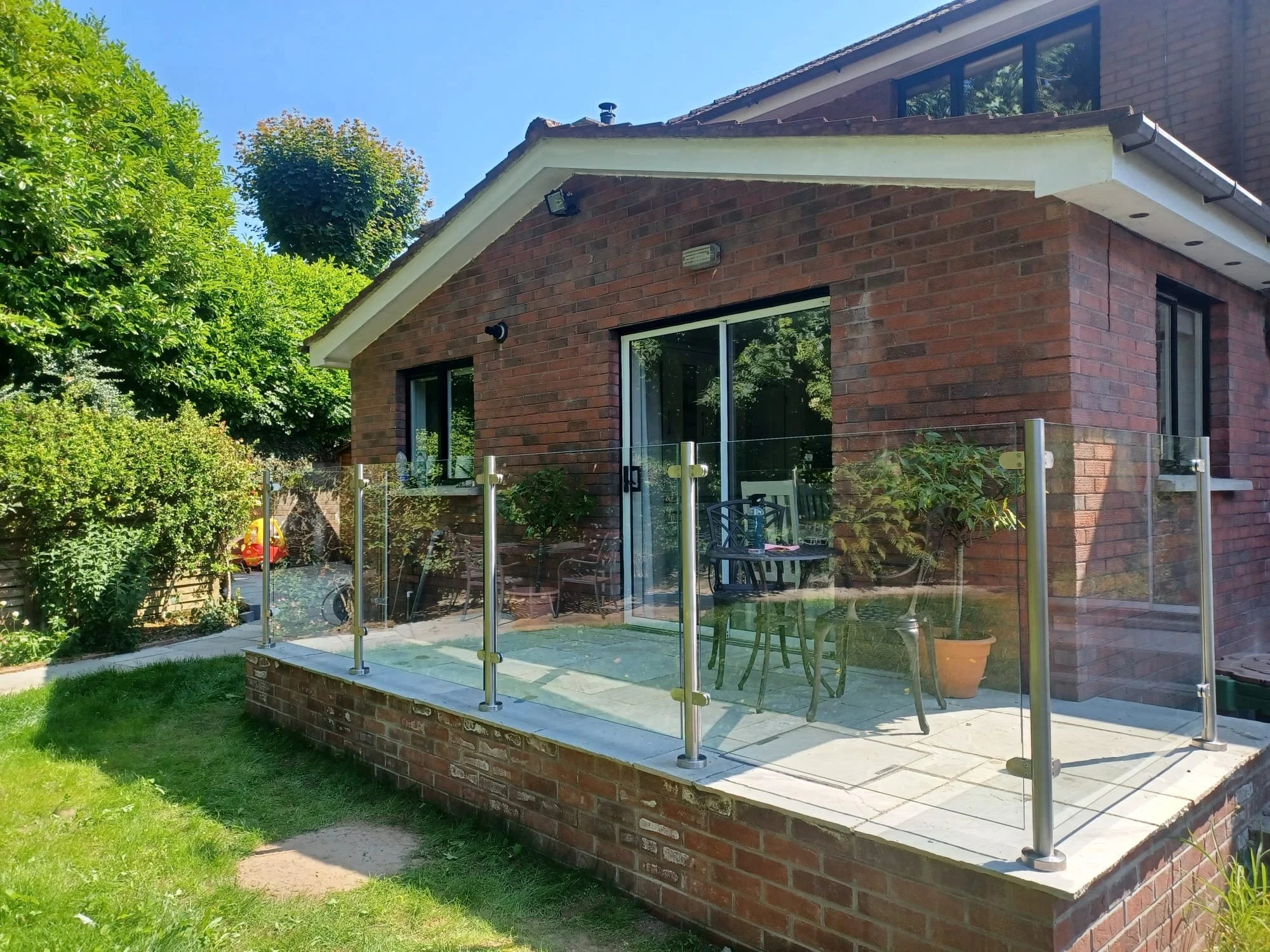 Stainless posts and glass balustrade NI 