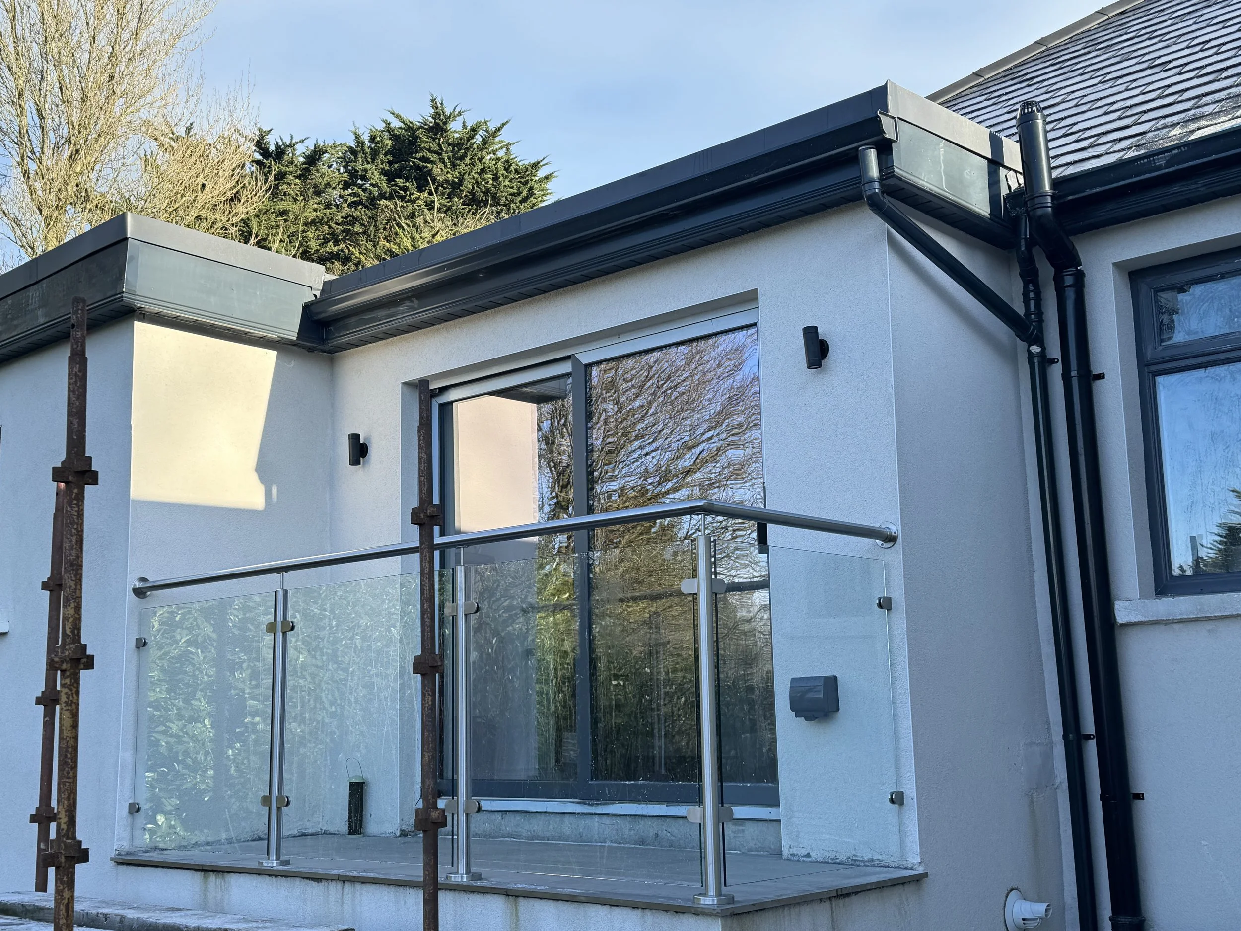 Stainless steel Posts and Glass Balcony /patio  for Co Down Balustrade 