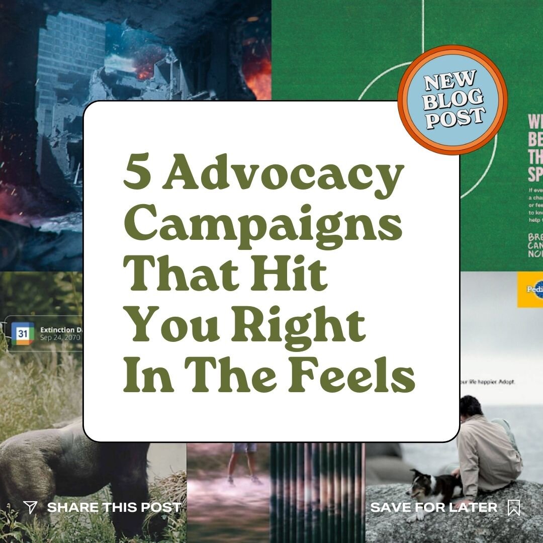 ✌️New on the blog: 5 Advocacy Campaigns That Hit You Right In The Feels
&mdash;
There are many different types of advocacy campaigns. Some that leverage humor to connect heavy topics to audiences at large. Some that kick you right in the feels and be