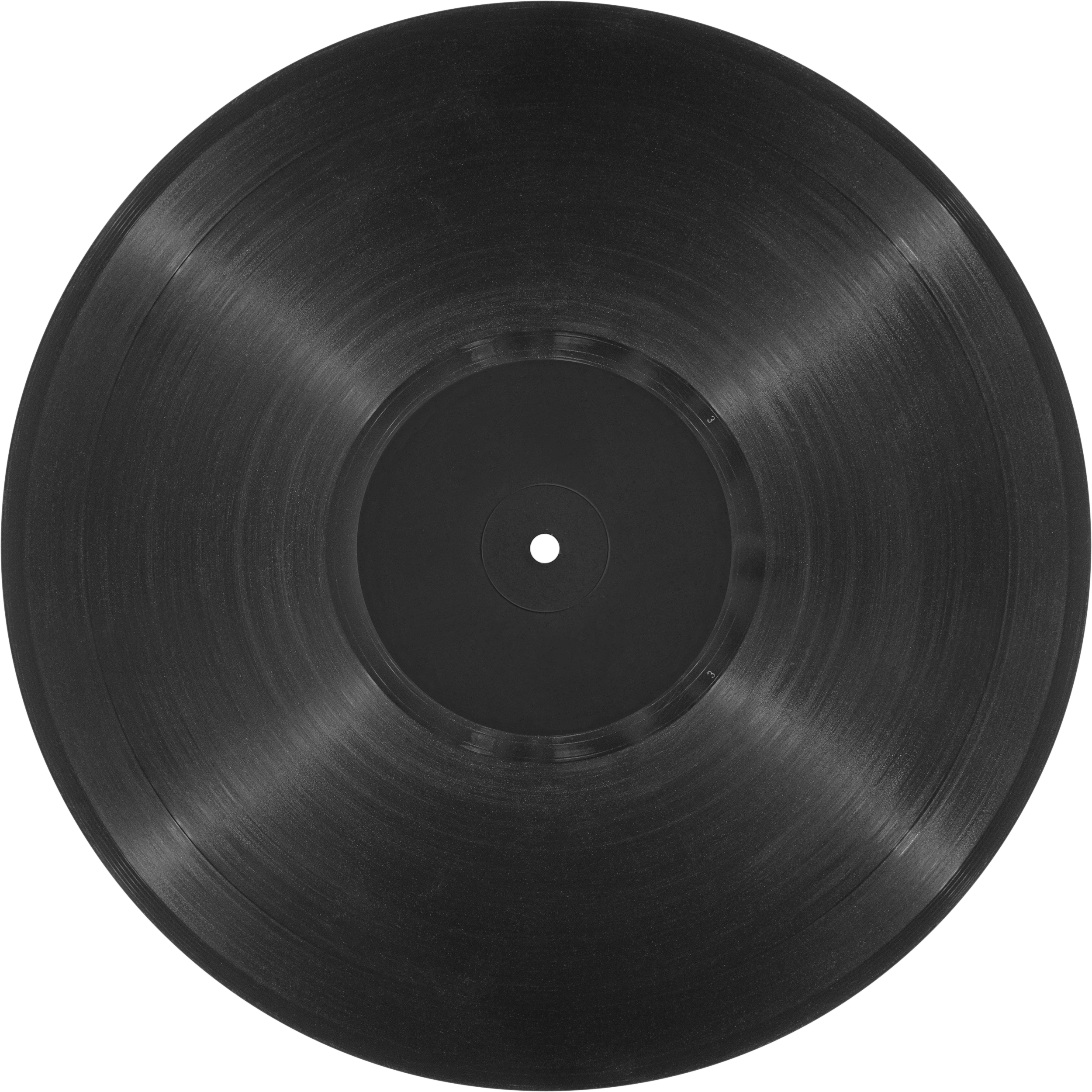 Black vinyl record with grooves