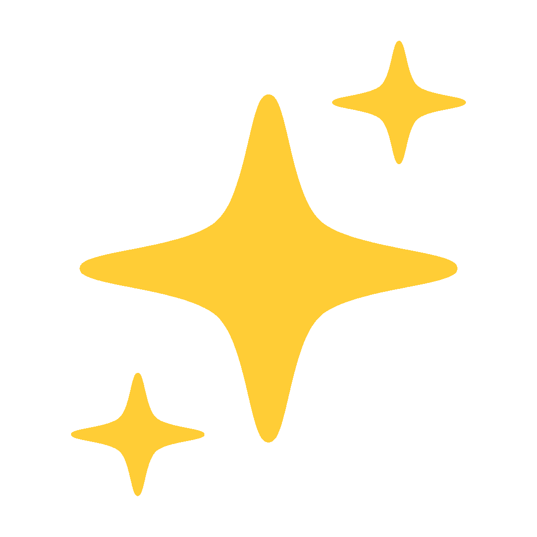 Yellow sparkle emoji on black background