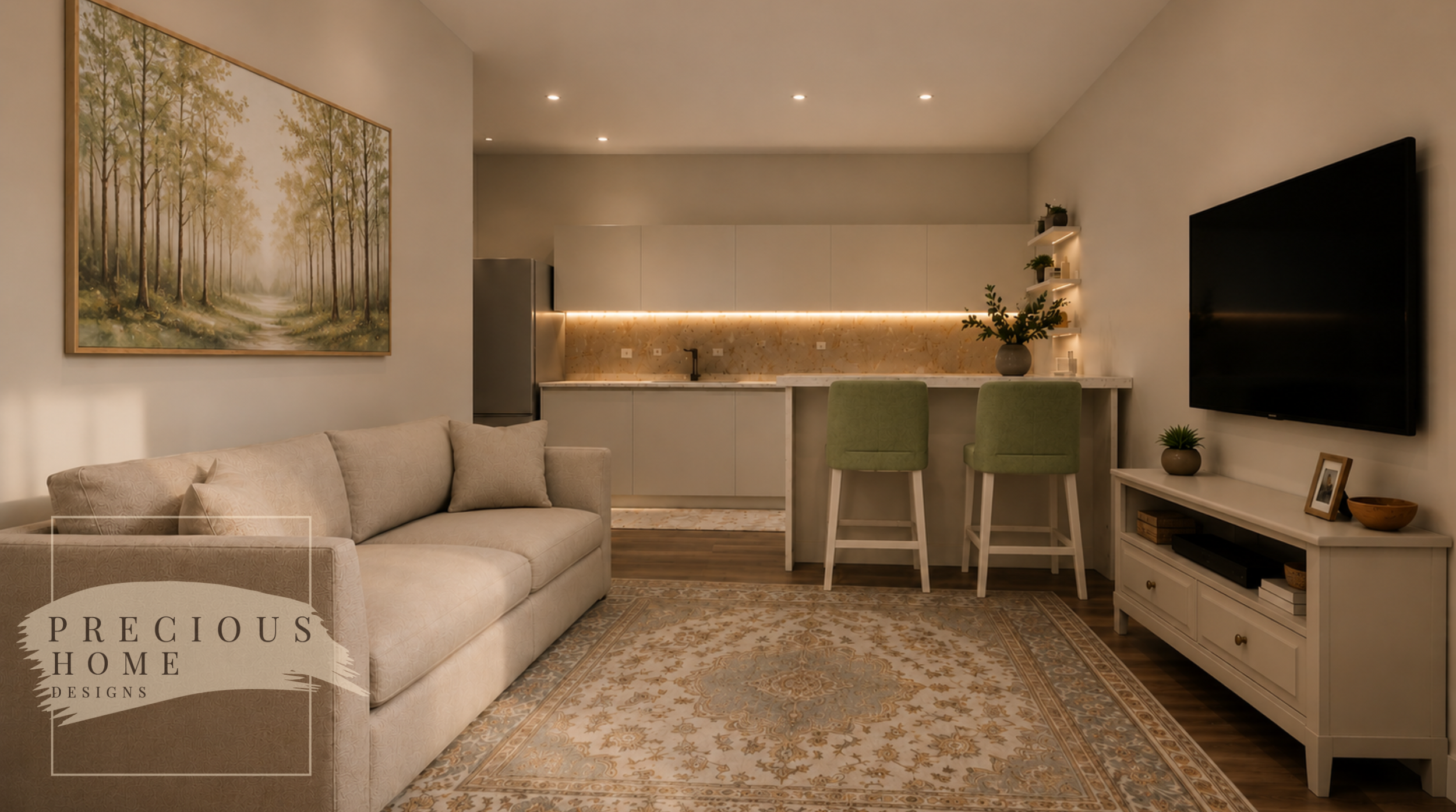 The Vivien House design concept draws inspiration from natural landscapes and calming woodland tones. Soft sage greens, warm wood finishes, botanical artwork, and layered textures were carefully selected to create a relaxing guest experience that fee