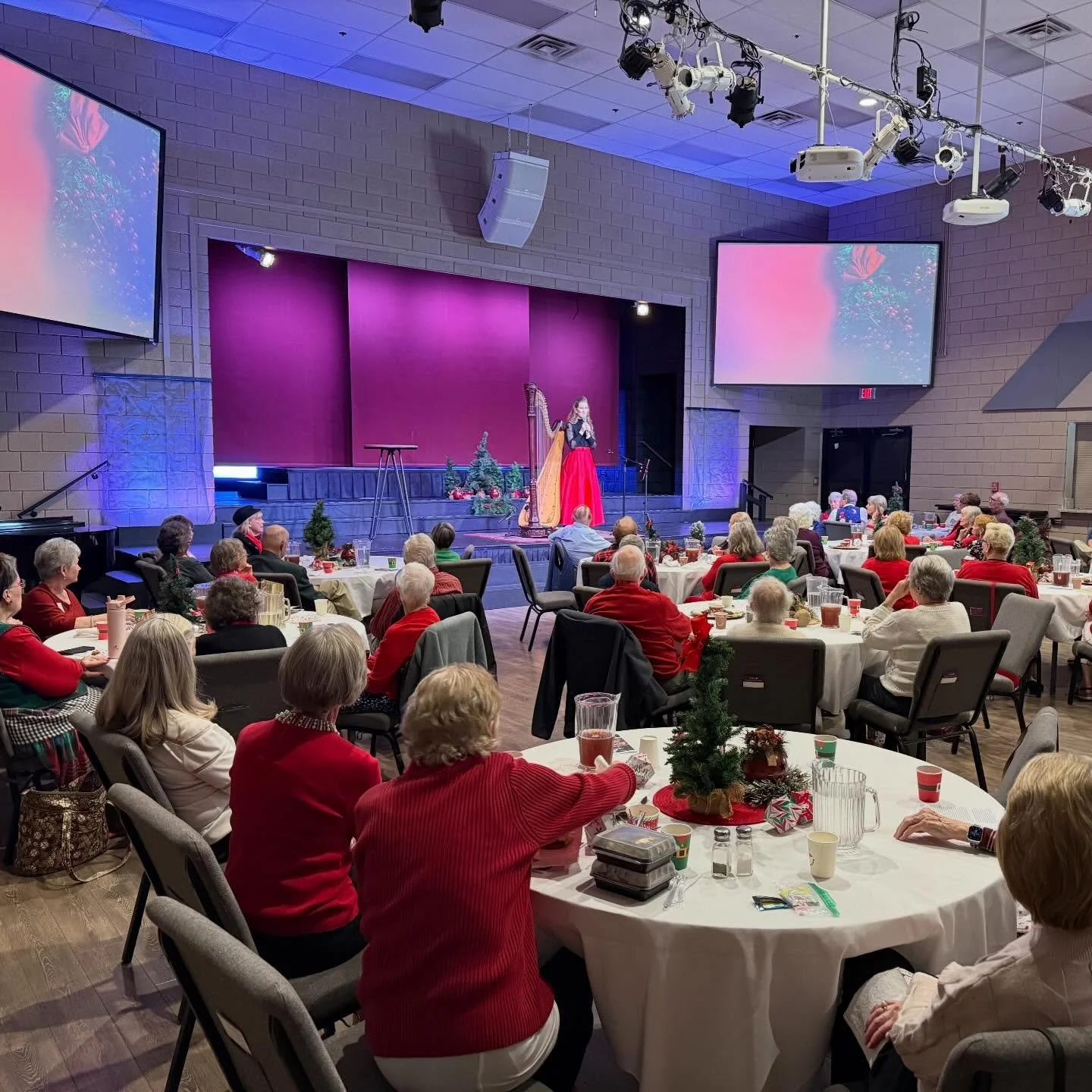 Our Seniors Christmas Lunch was pure joy. 🎄
So much laughter, so much cheer, and so much merriment around the tables.

A huge highlight was Heidi on the harp &mdash; absolutely beautiful. We loved learning more about the instrument and being wrapped