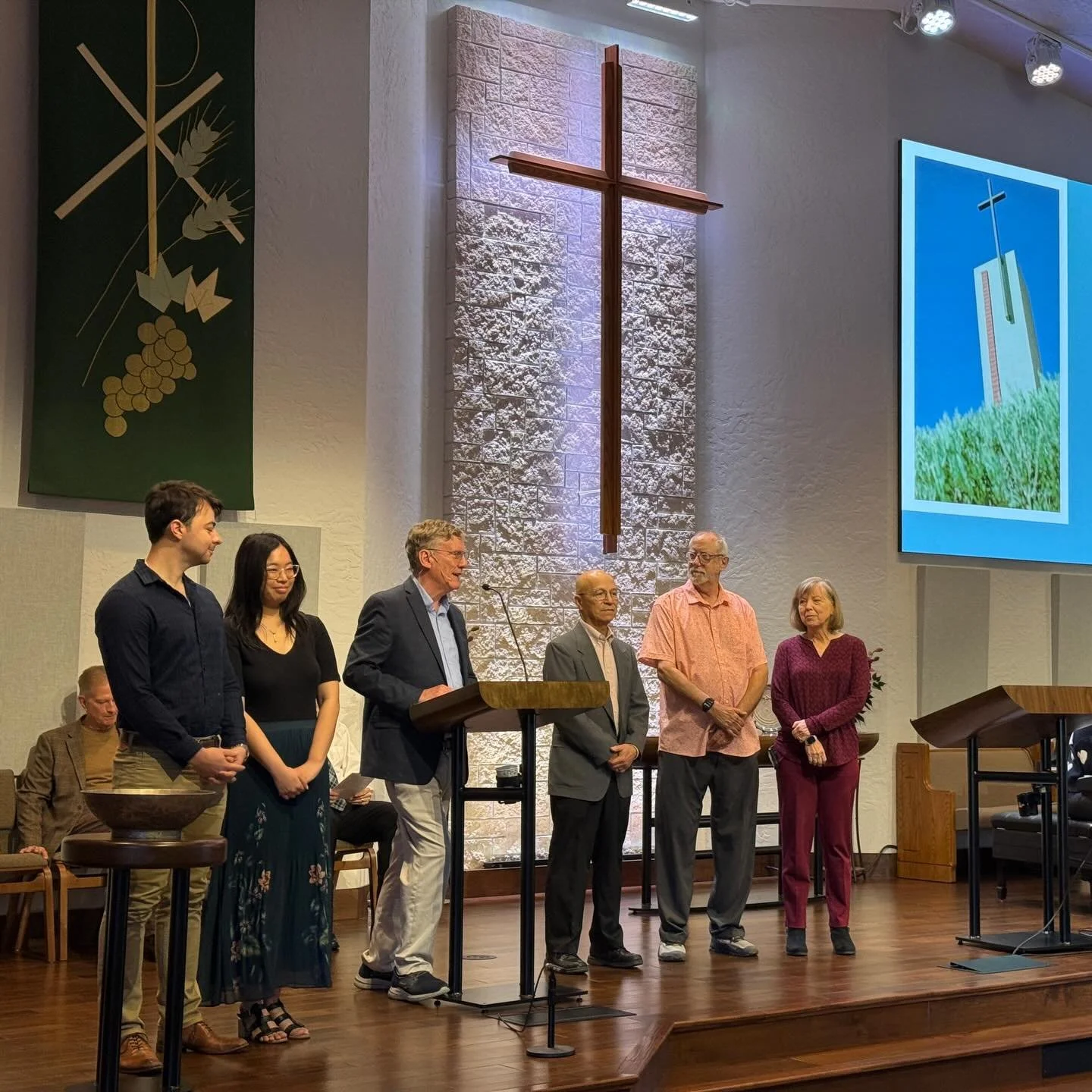 What a beautiful Sunday at Mountain View 💙

Yesterday we had the joy of welcoming five new members into our church family and celebrating two adult baptisms&mdash;a powerful reminder that God is still moving, still calling, and still making all thin