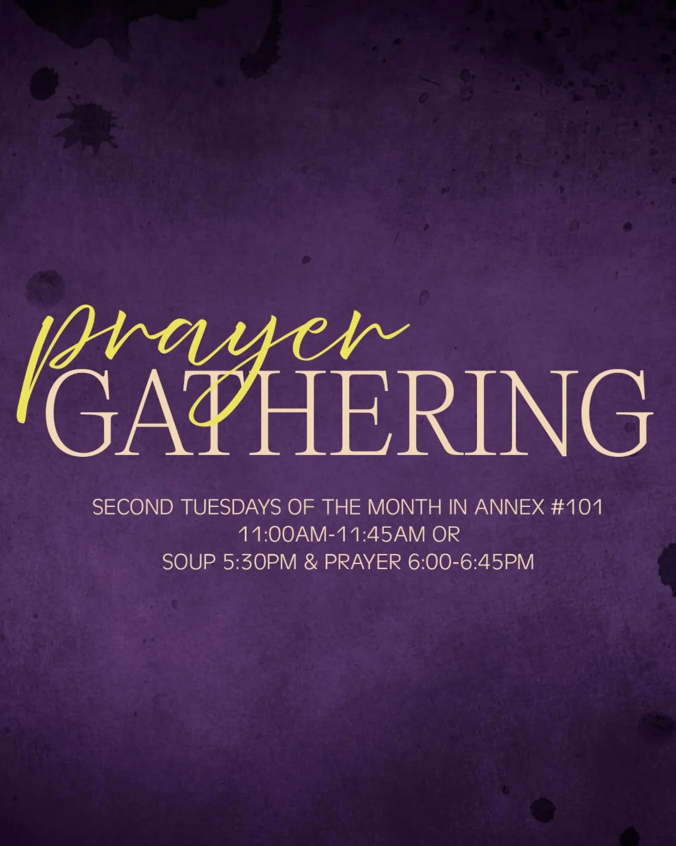 As our church walks through a season of transition and looks ahead to the calling of our next pastor, we invite you to join us for intentional times of prayer. These gatherings are a way for us to come together as a church family&mdash;seeking God&rs
