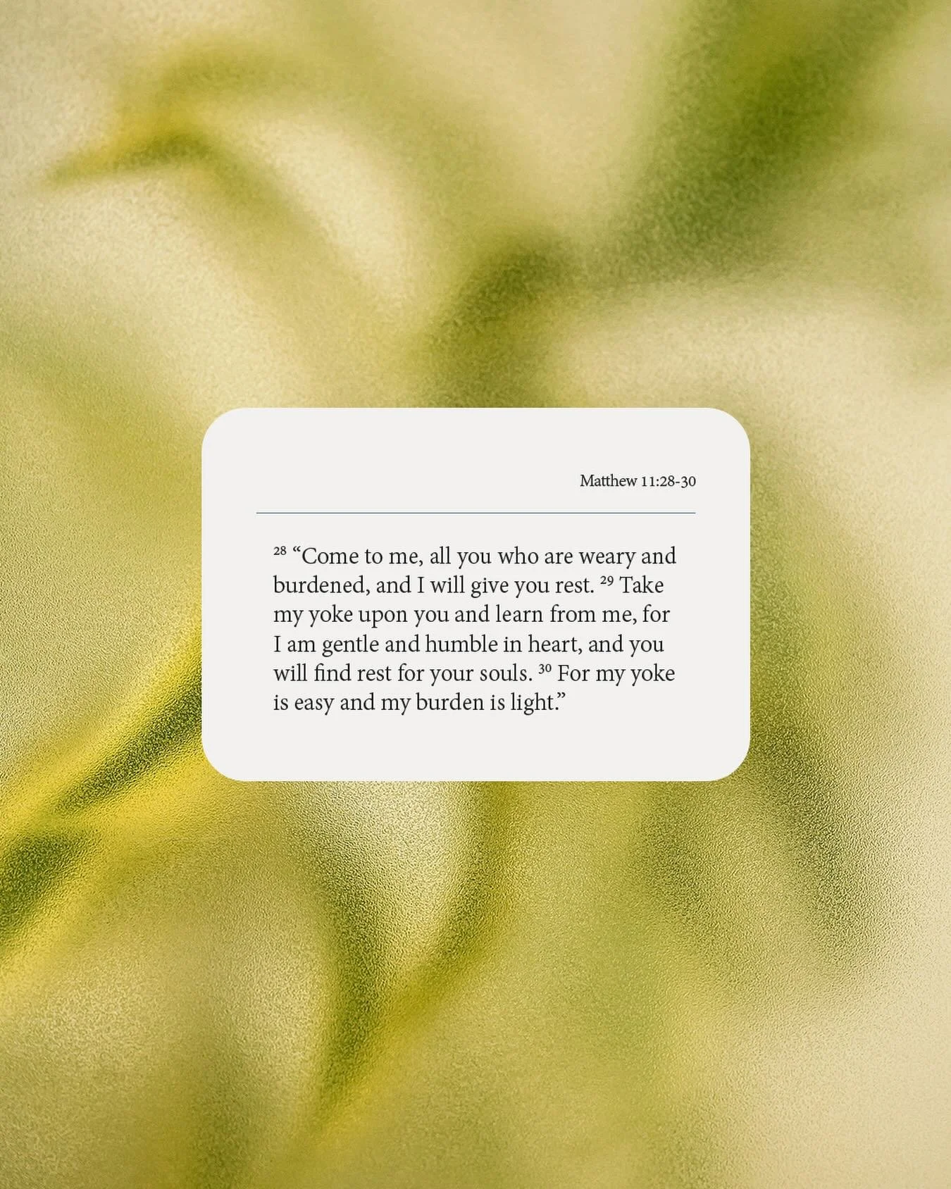 Some days, the most spiritual thing we can do is simply come to Jesus tired.
Not polished. Not productive. Not pretending. Just weary&hellip; and willing.

&ldquo;Come to me&hellip; and I will give you rest.&rdquo; Matthew 11:28&ndash;30 🤍