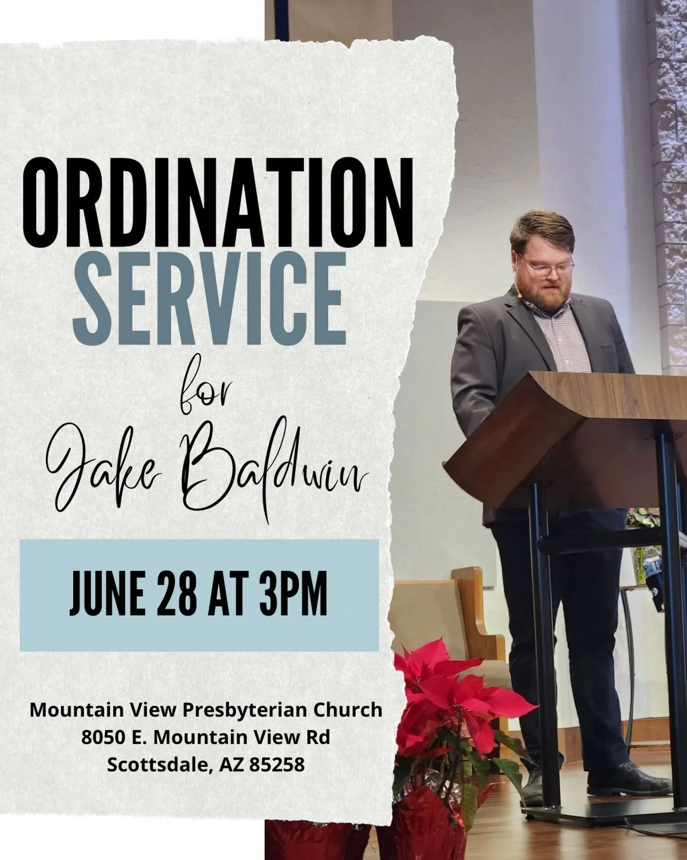 We are excited to celebrate Jake Baldwin&rsquo;s Ordination Service on Sunday, June 28th at 3:00pm in the Sanctuary. After years of faithful ministry, study, discernment, and service, Jake will be ordained as a Minister of Word and Sacrament in ECO.
