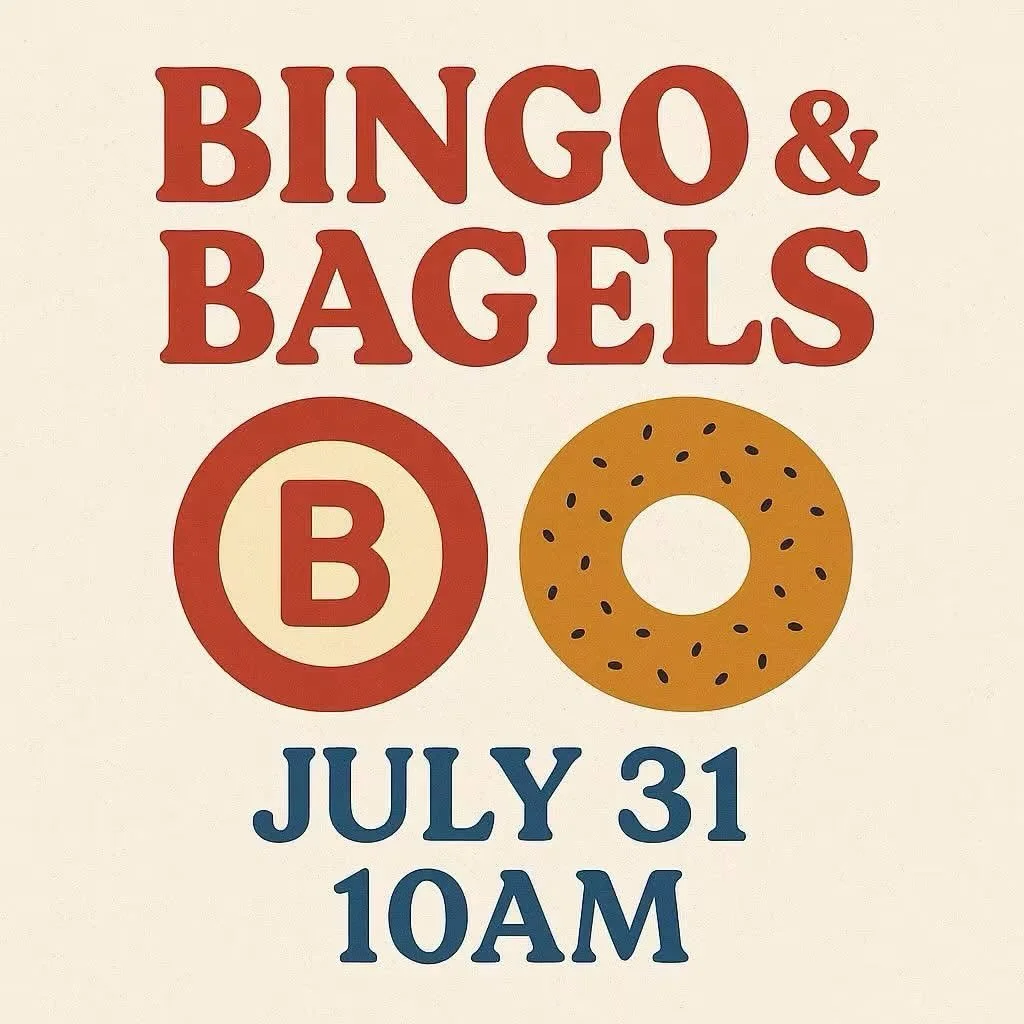 Join us for Bingo &amp; Bagels on Friday, July 3️⃣1️⃣! At 🔟am!

▪️bagels 🥯
▪️bingo + prizes🏆
▪️air conditioning 🥵➡️🥶

Don&rsquo;t miss it! 😍