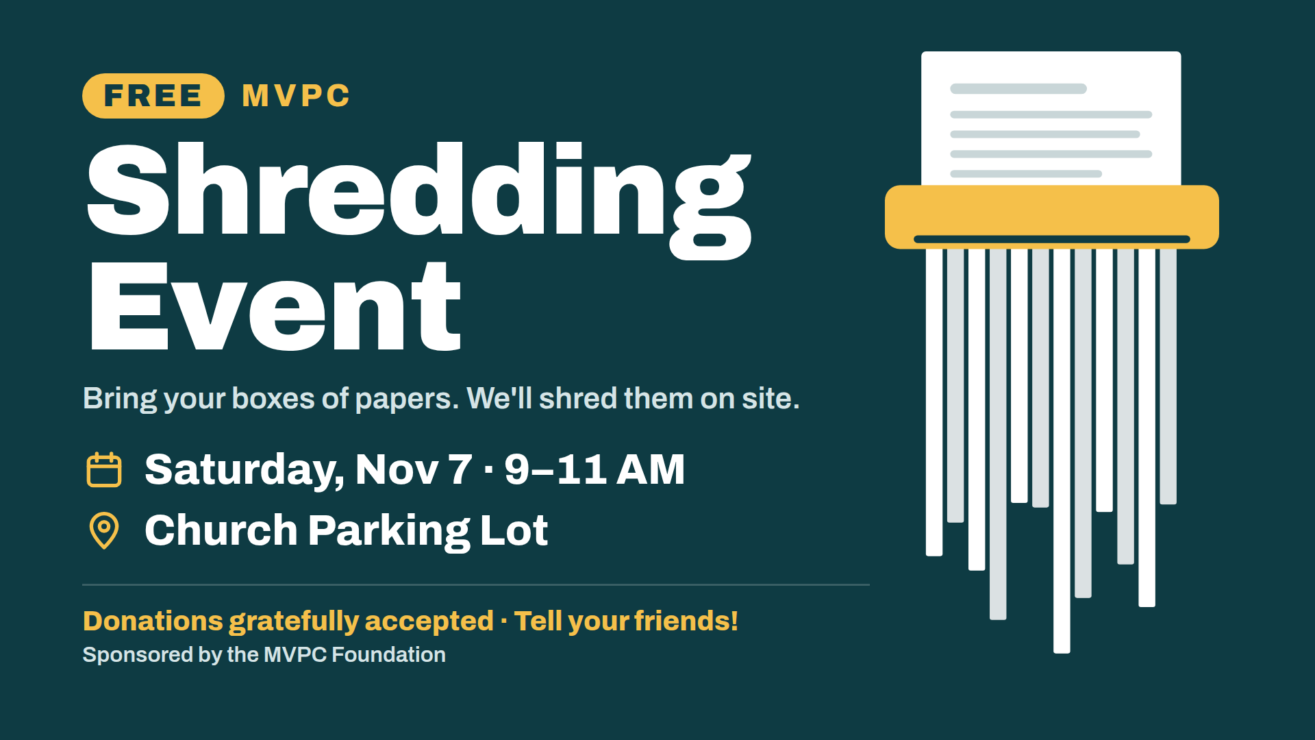 MVPC Foundation Free Shredding Event
