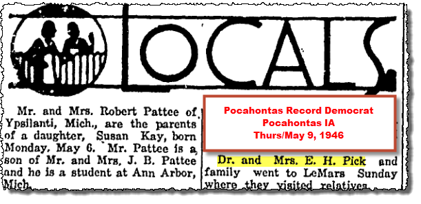 1946 4 Pick fam lvg in Pocohontas May 9.png