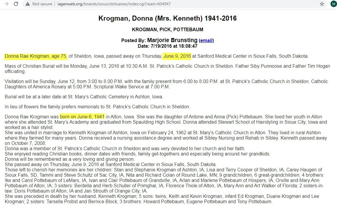 2016 Krogman Donna Pottebaum obit Jun 9.jpg