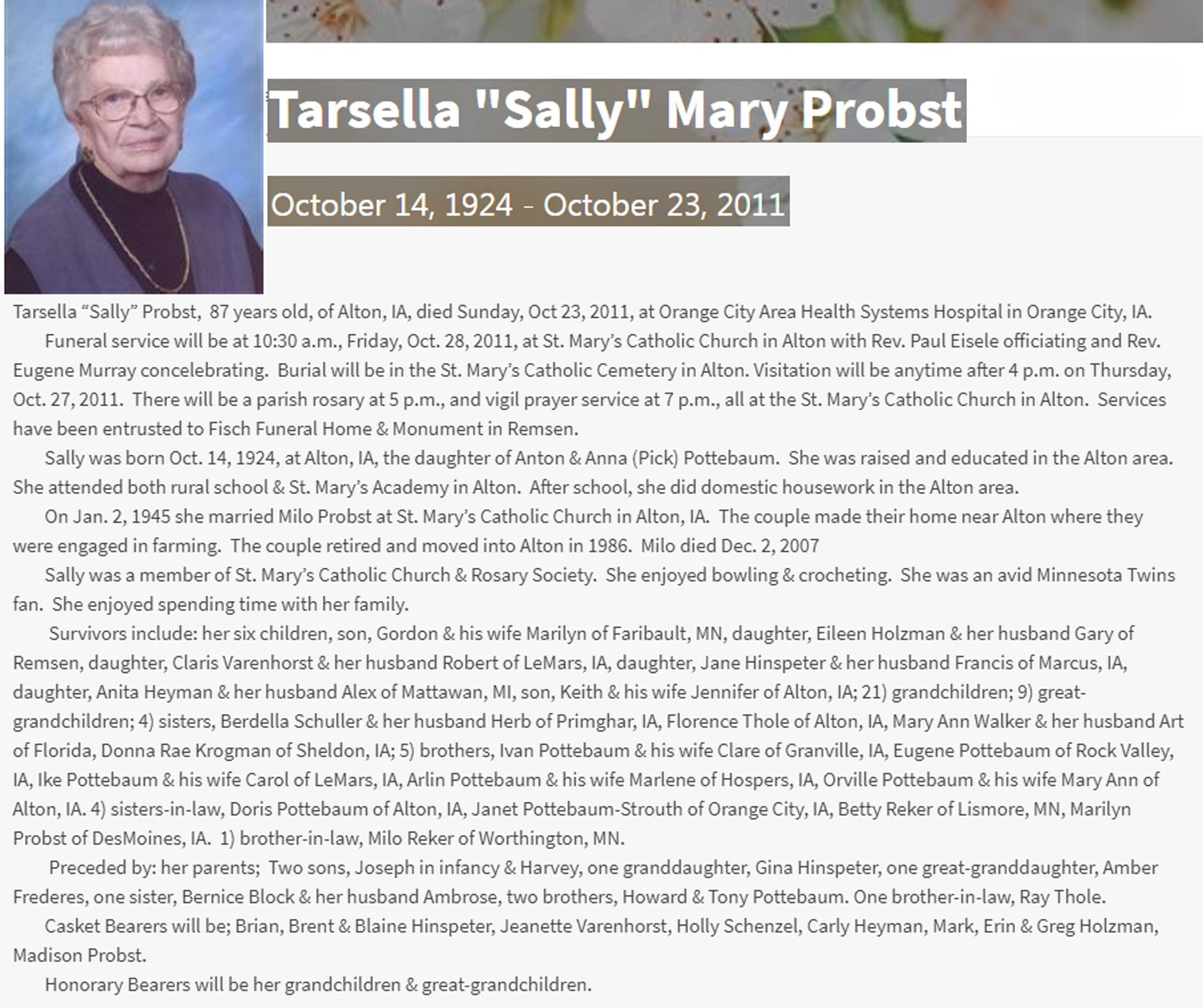 2011 Pottebaum Tarsella (Mrs Milo Probst) obit d Oct 23.png