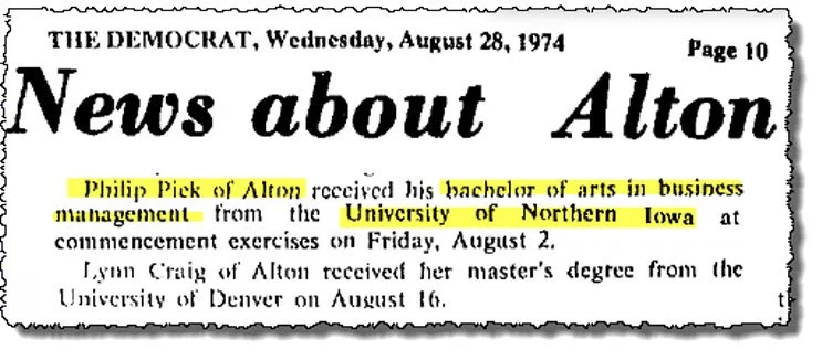 1974 Pick 3 Philip graduated University of Northern IA Aug.jpg